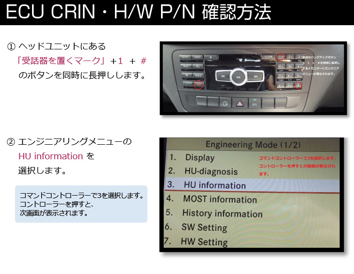 ECU CRIN・H/W P/N確認方法 その1